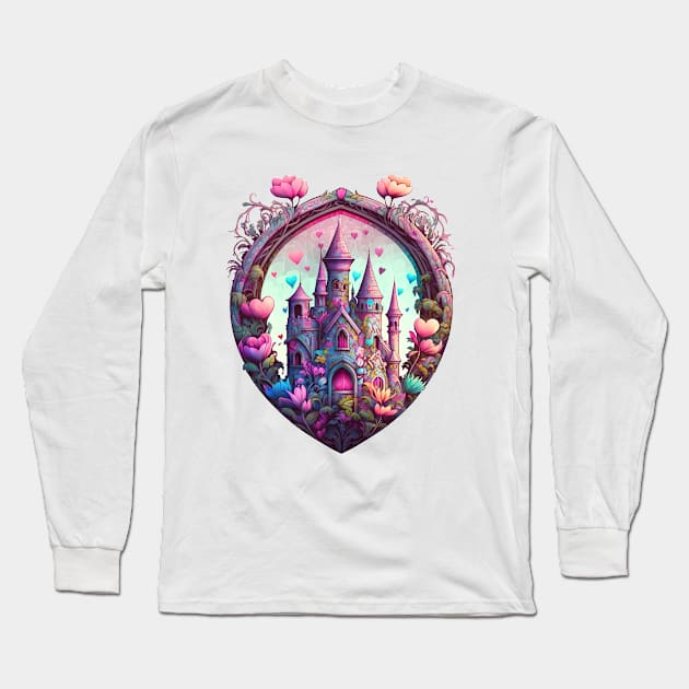 Valentine's Castle Long Sleeve T-Shirt by David Kincaid Art